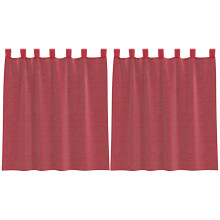 vidaXL Voile Curtains with Rod Pockets 2 pcs Wine Red net curtain