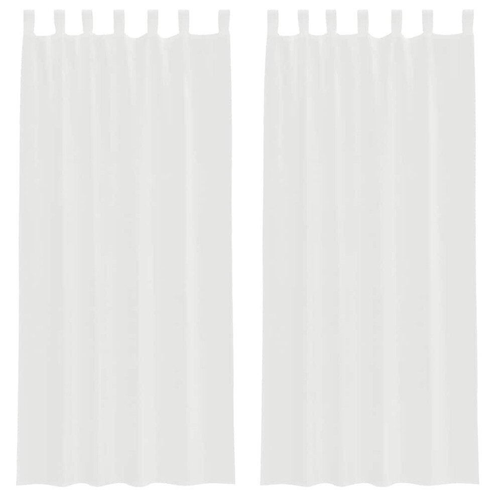 Vidaxl Voile Curtains With Loops 2 Pcs White 140X245 Cm Net Curtain