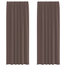 vidaXL Voile Vorhänge mit Lasche 2 Stk. Braun