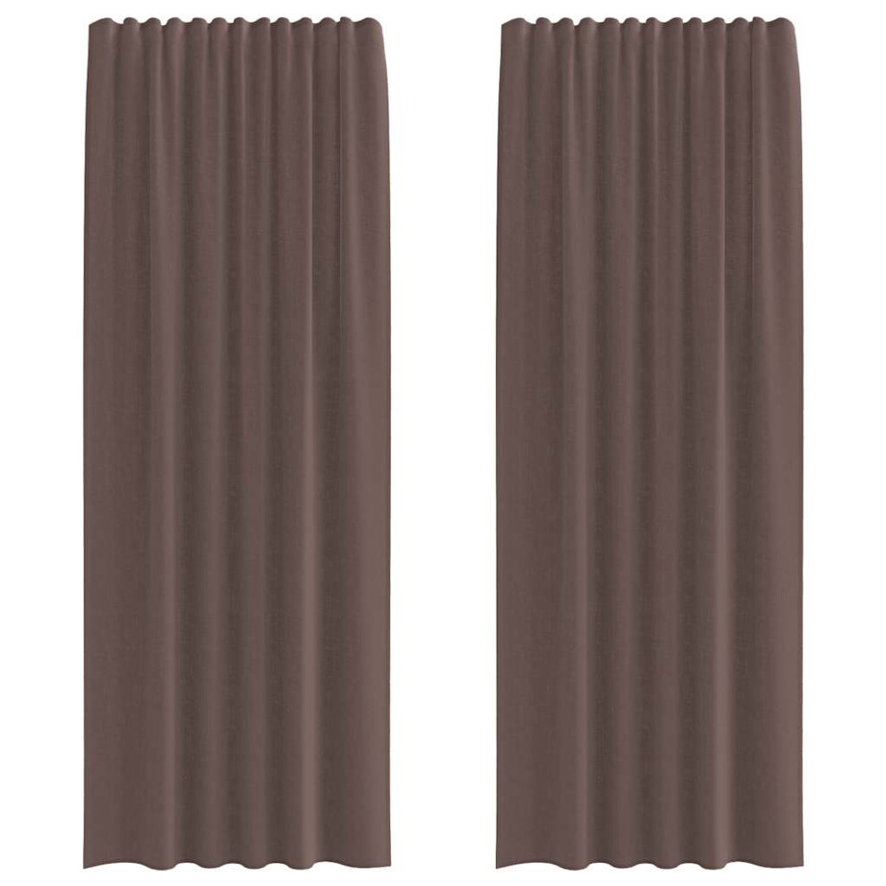 Vidaxl (Brown, 140 X 260 Cm) Voile Curtains 2 Pcs Net Curtain Sheer Curtain