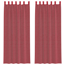 vidaXL Voile Curtains with Rod Pockets 2 pcs Wine Red net curtain