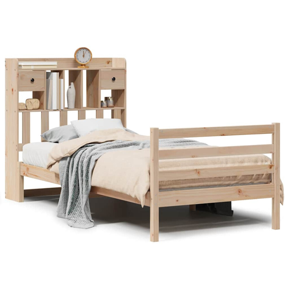 Vidaxl Bookcase Bed Without Mattress 75X190 Cm Single Solid Wood Pine Small