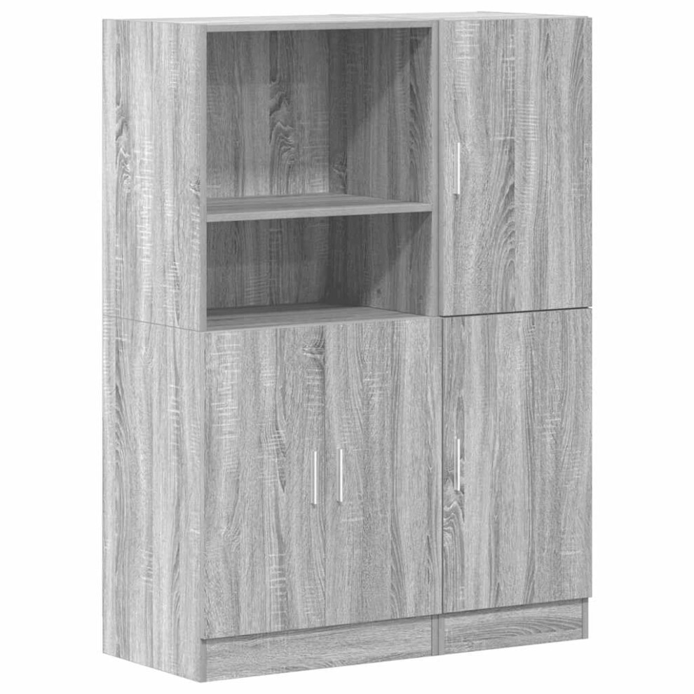 Vidaxl (Grey Sonoma) Kitchen Cabinet Set 2 Piece Storage Cabinet Cupboard Engineered Wood
