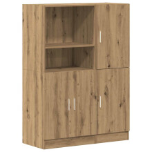 (artisan oak) vidaXL Kitchen Cabinet Set 2 Piece Storage Cabinet Cupboard Engineered Wood