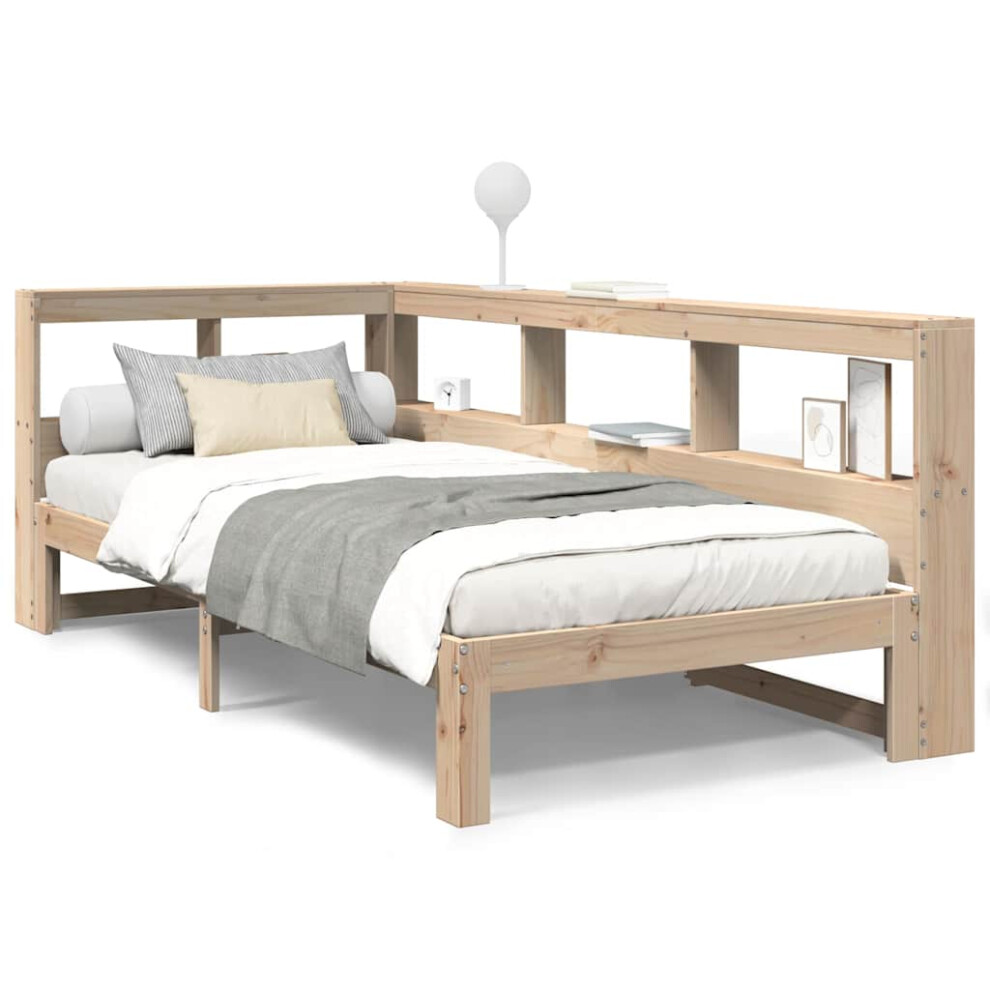 Vidaxl Bookcase Bed Without Mattress 90X190 Cm Single Solid Wood Pine Bed