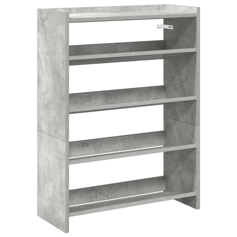Vidaxl (Concrete Grey, 81 Cm/ 60 Cm) Shoe Rack Shoe Cabinet Shoe Storage Shelf Hall Cupboard Engineered Wood