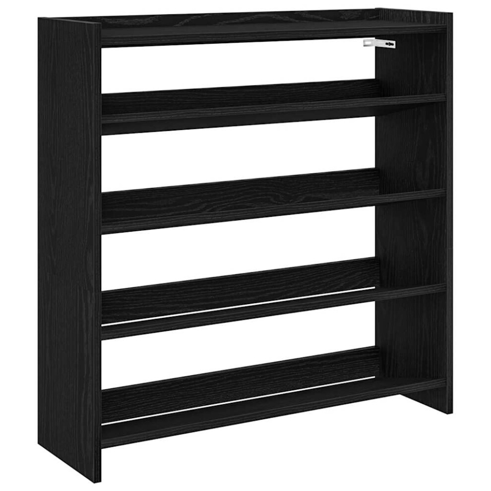 Vidaxl (Black, 81 Cm/ 80 Cm) Shoe Rack Shoe Cabinet Shoe Storage Shelf Hall Cupboard Engineered Wood