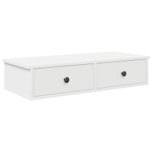 (white, 80 x 31 x 17 cm) vidaXL Wall Shelf with Drawers White 60x25x15 cm Engineered Wood