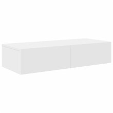 (white, 80 x 33 x 17 cm) vidaXL Wall Shelf with Drawers Floating Storage Display Shelf Engineered Wood