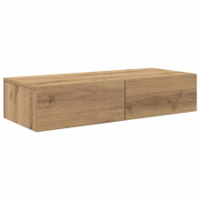 (artisan oak, 80 x 33 x 17 cm) vidaXL Wall Shelf with Drawers Floating Storage Display Shelf Engineered Wood
