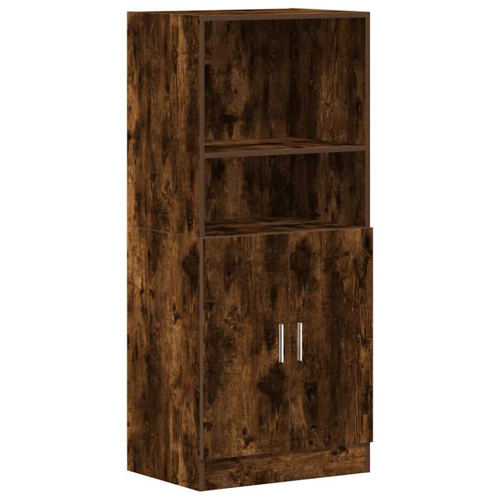 Vidaxl (Smoked Oak) Kitchen Cabinet Freestanding Storage Cabinet Cupboard Engineered Wood