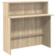 (sonoma oak) vidaXL Reception Desk Concrete Grey 100x50x103.5 cm Engineered Wood