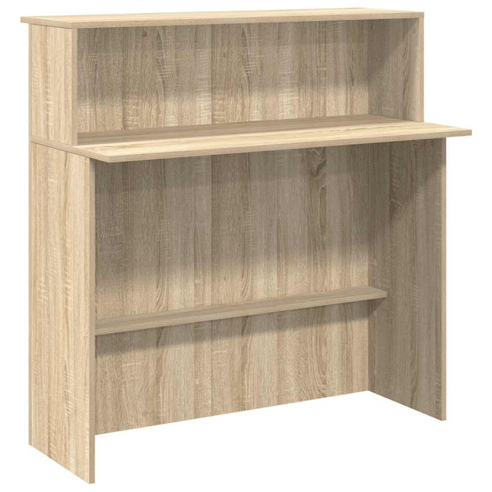 Vidaxl (Sonoma Oak) Reception Desk Concrete Grey 100X50x103.5 Cm Engineered Wood