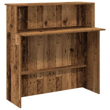 (old wood) vidaXL Reception Desk Concrete Grey 100x50x103.5 cm Engineered Wood
