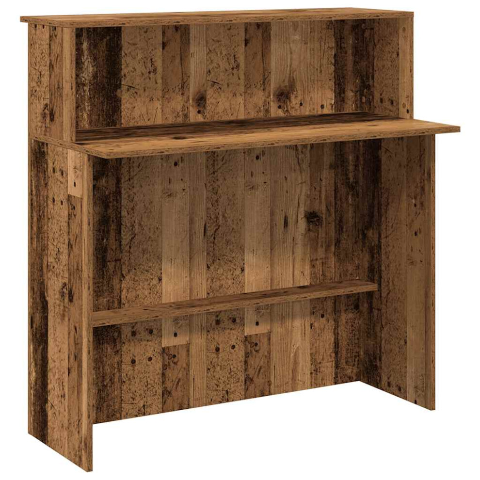 Vidaxl (Old Wood) Reception Desk Concrete Grey 100X50x103.5 Cm Engineered Wood