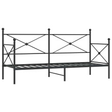 (black, 80 x 200 cm/without trundle) vidaXL Daybed with Trundle without Mattress Black 100x200 cm Steel sofa bed