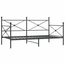 (black, 100 x 190 cm/without trundle) vidaXL Daybed with Trundle without Mattress Black 100x200 cm Steel sofa bed