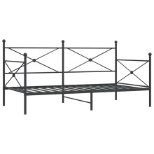 (black, 100 x 200 cm/without trundle) vidaXL Daybed with Trundle without Mattress Black 100x200 cm Steel sofa bed