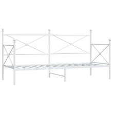 (white, 90 x 200 cm/without trundle) vidaXL Daybed with Trundle without Mattress Black 100x200 cm Steel sofa bed