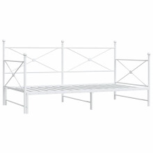 (white, 100 x 190 cm/with trundle) vidaXL Daybed with Trundle without Mattress Black 100x200 cm Steel sofa bed