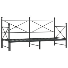 (black, 90 x 200 cm/with trundle) vidaXL Daybed with Trundle without Mattress Black 100x200 cm Steel sofa bed