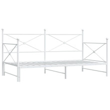 (white, 107 x 203 cm/with trundle) vidaXL Daybed with Trundle without Mattress Black 100x200 cm Steel sofa bed
