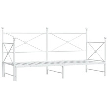 (white, 75 x 190 cm/with trundle) vidaXL Daybed with Trundle without Mattress Black 100x200 cm Steel sofa bed
