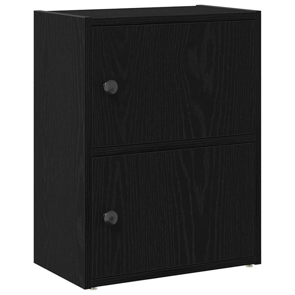Vidaxl Bookcase Oak 40X24x52 Cm Engineered Wood Bookshelf Book Case Black