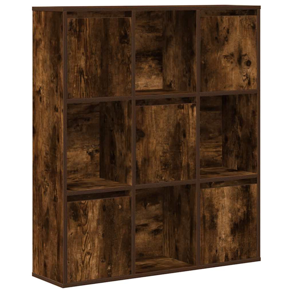 Vidaxl (Smoked Oak, 101.5 Cm/ 89 Cm) Bookcase Bookshelf Cabinet Storage Shelf Book Stand Engineered Wood Brown