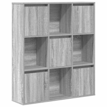 (grey sonoma, 101.5 cm/ 89 cm) vidaXL Bookcase Bookshelf Cabinet Storage Shelf Book Stand Engineered Wood