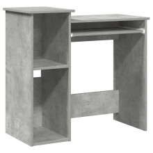 (concrete grey) vidaXL Desk with Shelves White 84x40x78 cm Engineered Wood office desk