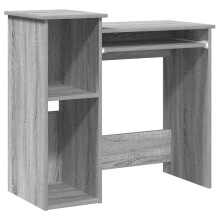 (grey sonoma) vidaXL Desk with Shelves White 84x40x78 cm Engineered Wood office desk