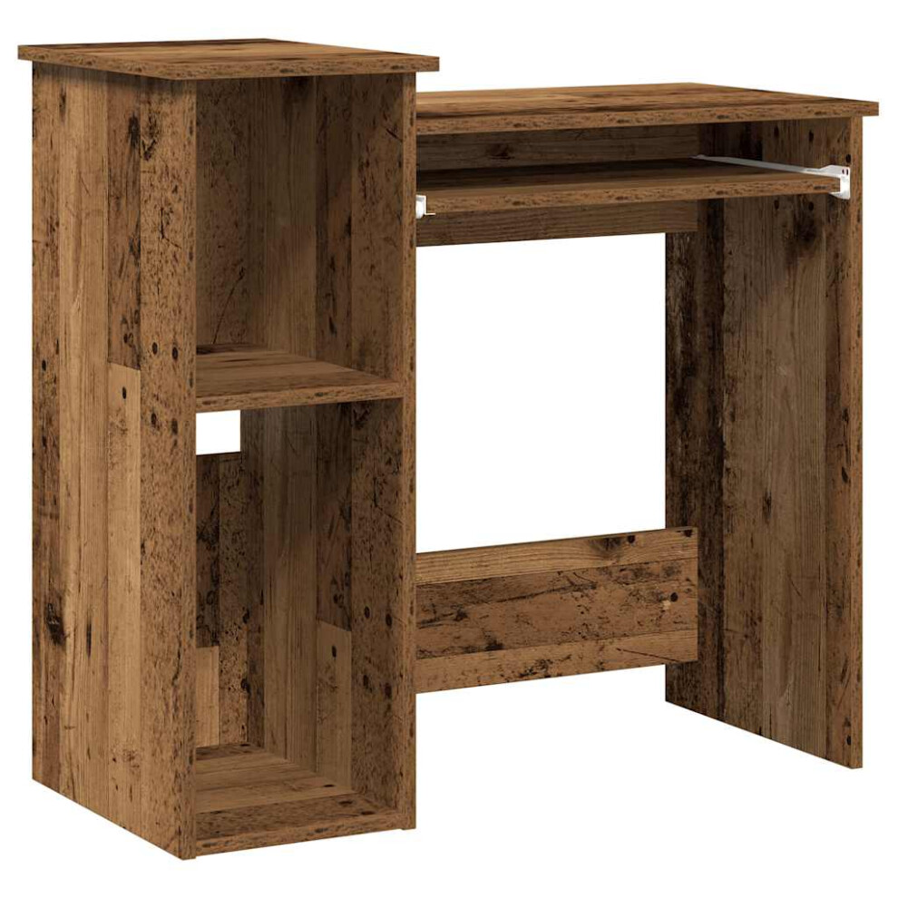 Vidaxl (Old Wood) Desk With Shelves 84X40x78 Cm Engineered Wood Office Desk White