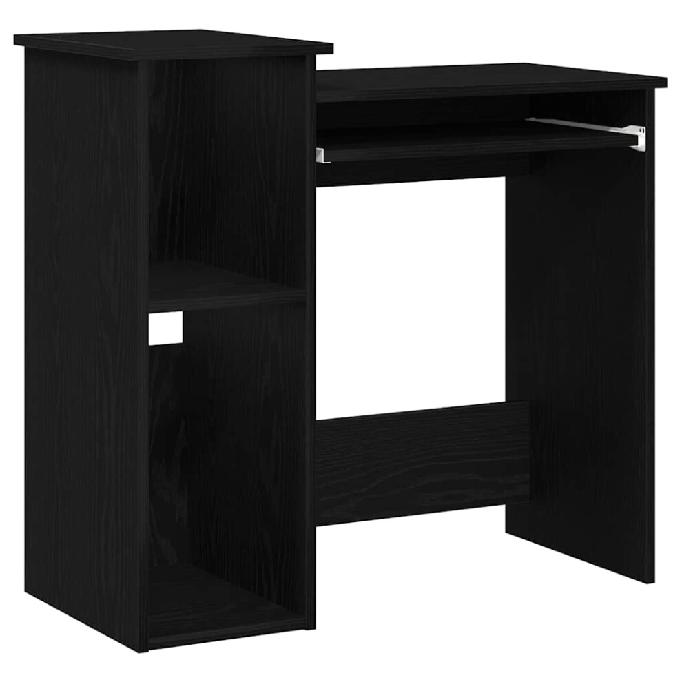 Vidaxl (Black) Desk With Shelves White 84X40x78 Cm Engineered Wood Office Desk White,Black