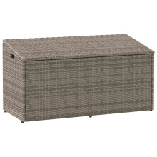 (grey) vidaXL Garden Storage Box Beige 110x50x58 cm Poly Rattan garden storage box