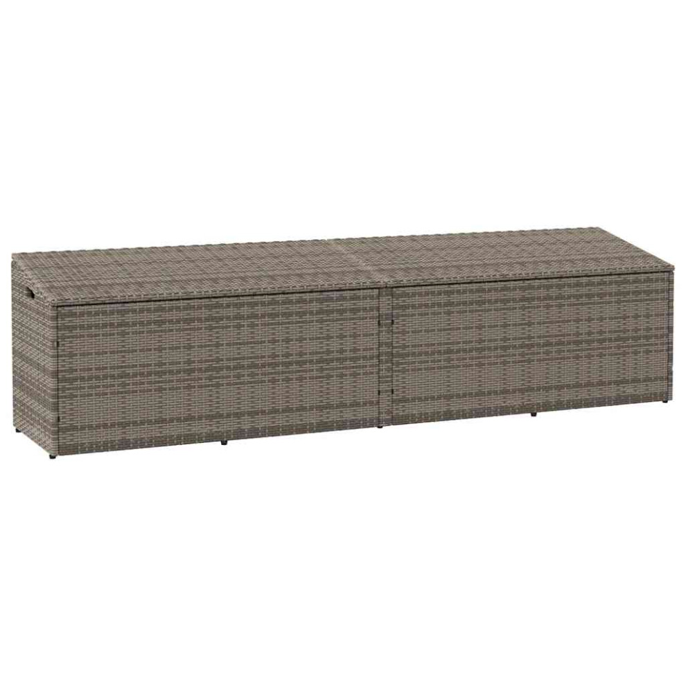 (grey) vidaXL Garden Storage Box Black 220x50x58 cm Poly Rattan garden storage box-image-OPC-PG7JX5V-NEW