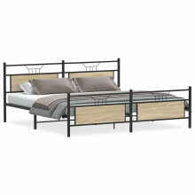 (sonoma oak, 200 x 200 cm) vidaXL Metal Bed Frame without Mattress double bed