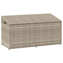 (light grey) vidaXL Garden Storage Box Beige 110x50x58 cm Poly Rattan garden storage box