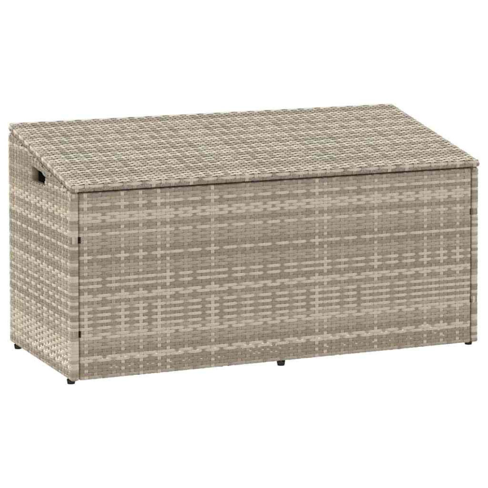 Vidaxl (Light Grey) Garden Storage Box Beige 110X50x58 Cm Poly Rattan Garden Storage Box