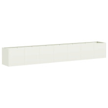 vidaXL Planter White 280x40x40 cm Cold-rolled Steel plant pot plant stand