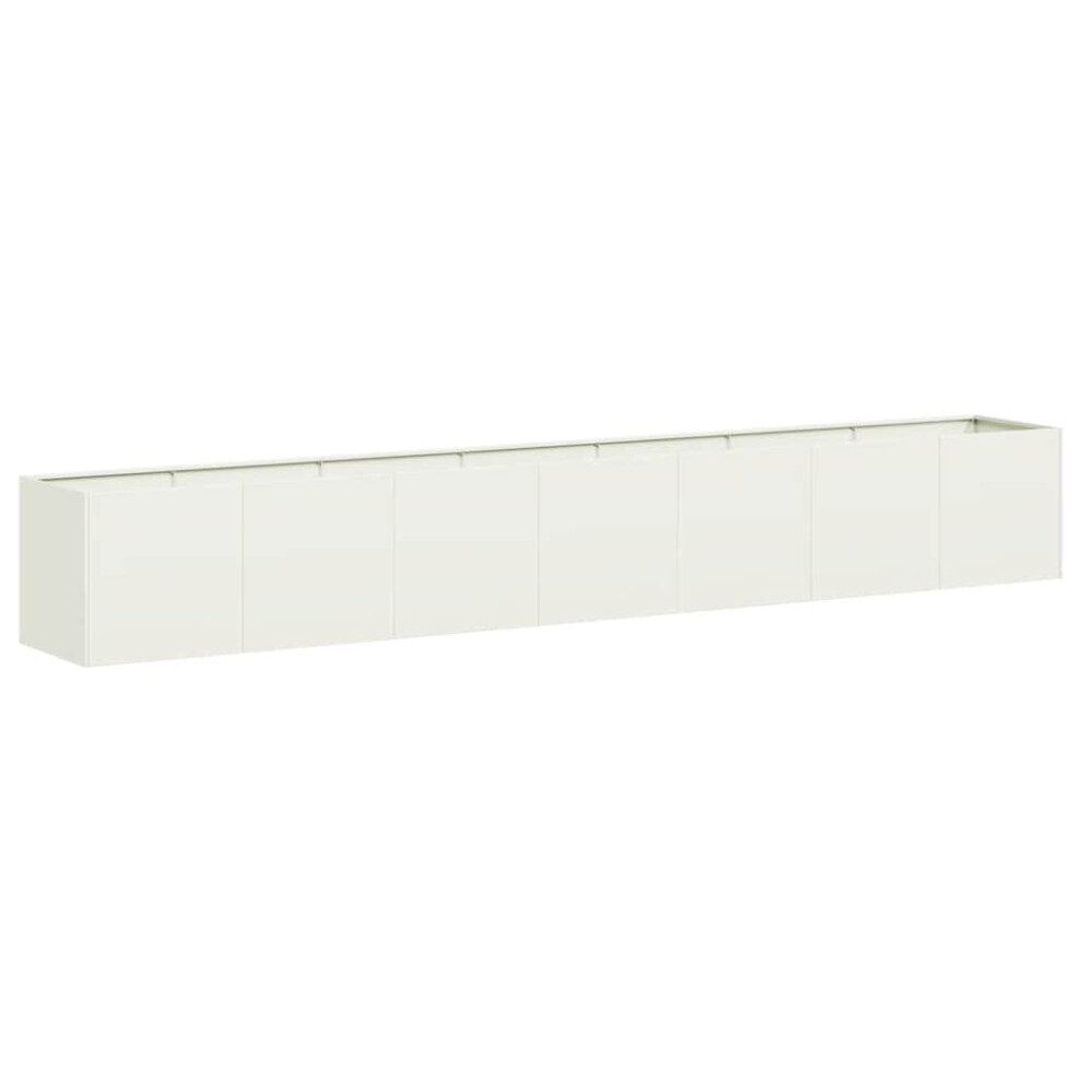 New Vidaxl Planter 280X40x40 Cm Cold-Rolled Steel Plant Pot Plant Stand White 860690