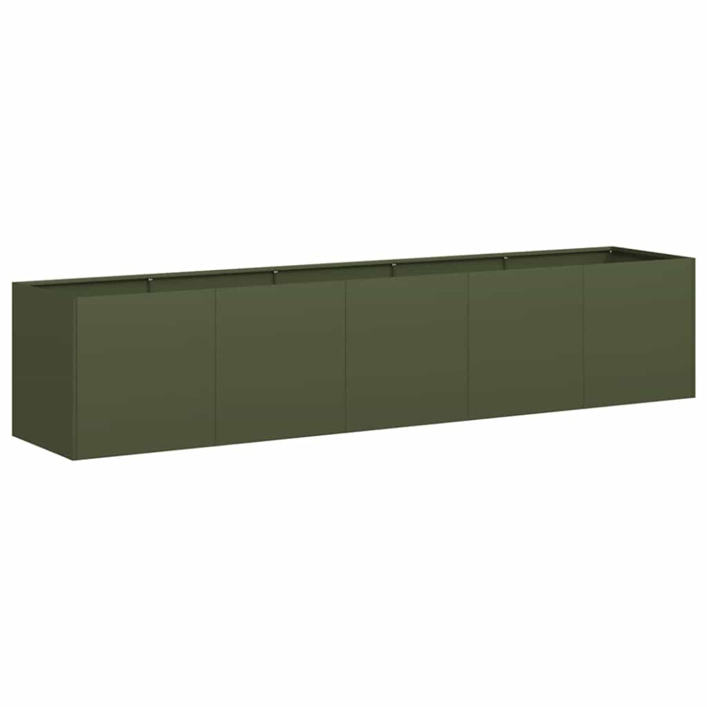 vidaXL Planter Olive Green 200x40x40 cm Cold-rolled Steel plant pot