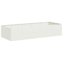 vidaXL Pflanzgefäß Weiß 200x80x40 cm Stahl