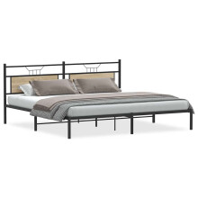 (sonoma oak, 193 x 203 cm) vidaXL Metal Bed Frame without Mattress double bed