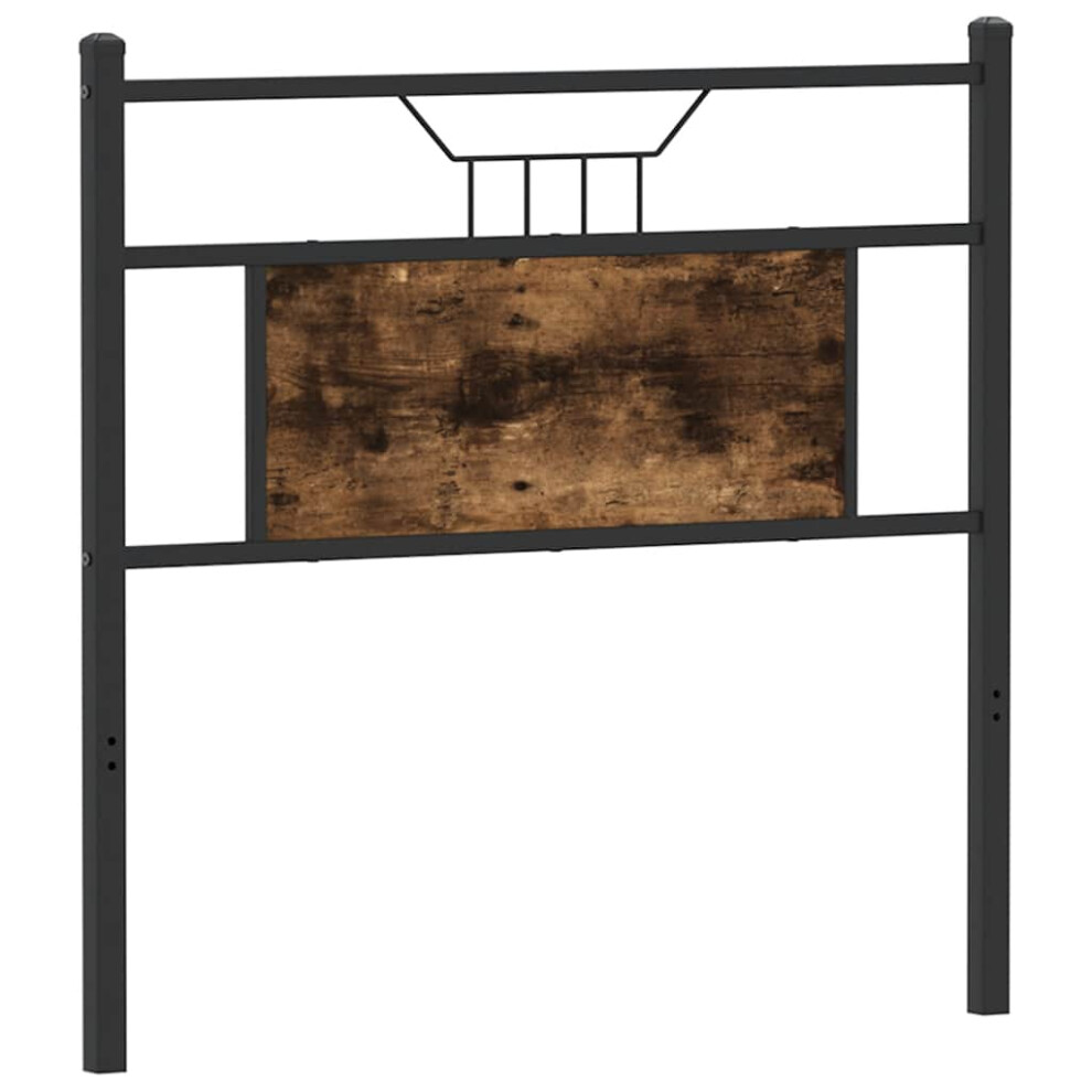 Vidaxl Headboard Smoked Oak 80 Cm Engineered Wood And Steel Bed Headboard