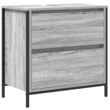 vidaXL Waschbeckenunterschrank mit Schubladen Grau Sonoma 60x34,5x60cm