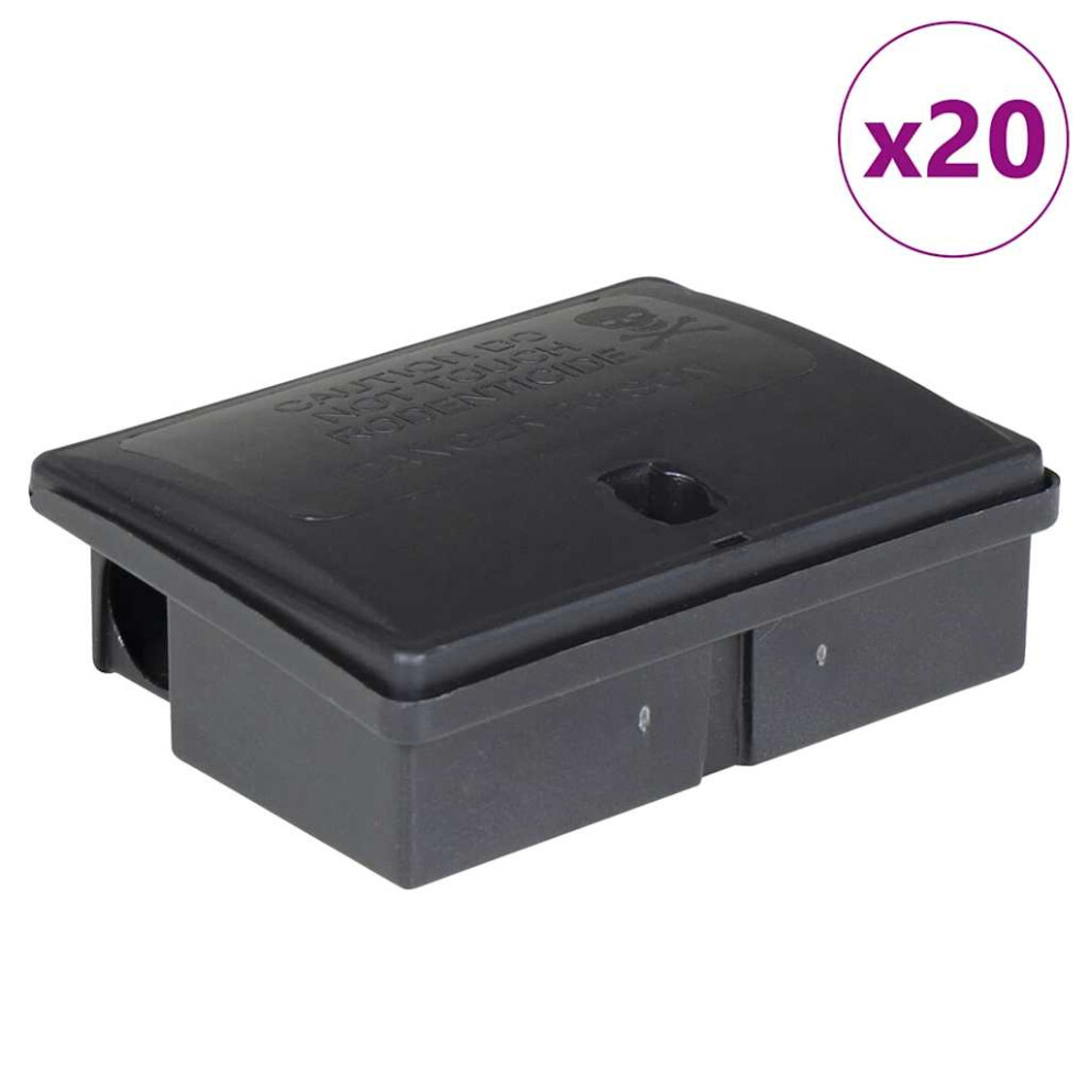 (20 pcs) vidaXL Mouse Traps 5 pcs Black 13x10x4 cm rat box mouse bait rat bait box