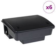 (6 pcs) vidaXL Mouse Traps 6 pcs Black 23x19x9.5 cm rat box mouse bait rat bait box
