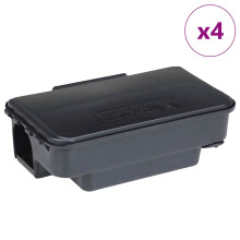 (4 pcs) vidaXL Mouse Traps 6 pcs Black 22x12.5x7.5 cm rat box mouse bait rat bait box