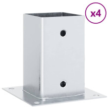 (91 x 91 mm/ 4 pcs) vidaXL Post Bases Square 4 pcs Anthracite 51x51 mm Powder-coated Steel
